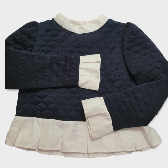 Kathrine Kidd Quilted Navy Blue Long Sleeved Sweater Size Large - Picture 6 of 9